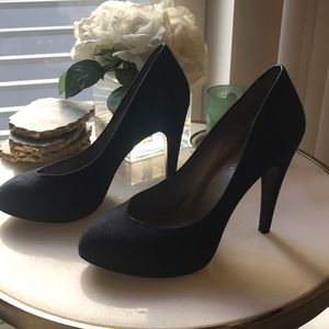 BCBG Navy Suede Pumps